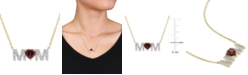 Macy's Rhodolite Garnet (4/5 ct. t.w.) & Diamond (1/10 ct. t.w.) MOM 18" Pendant Necklace in 18k Gold-Plated Sterling Silver
